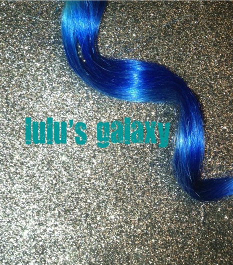 PEACOCK BLUE/ solid colored/ human hair extension/ clip-in hair/ dip dye ombre (2) hair extensions/ ready to SEND