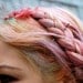BRAID pastel pink and lavender traditional braid/ hair extension/ weft clip-in/natural hair/ boho/ hippie hair/ READY to SEND