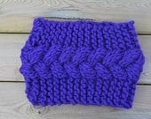 Knit blueberry braided neckie cowl