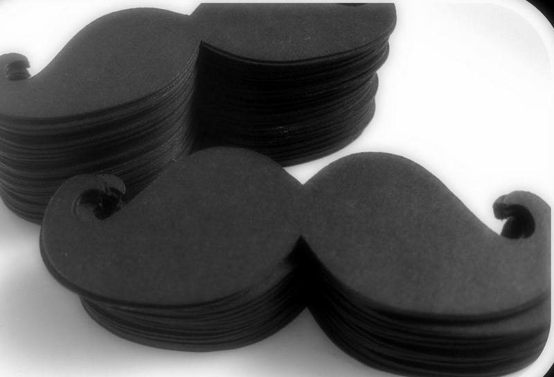 100 Black 3 Inch Mustache Moustache Die Cut photo prop Gender Reveal Little Man birthday party Made to Order