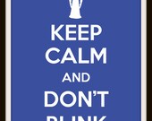 Keep Calm Nursery Art - Doctor Who Inspired - Choose Your Background Color 8x10 Inch Poster Print - Geek-a-bye Baby - Sci-Fi Geek