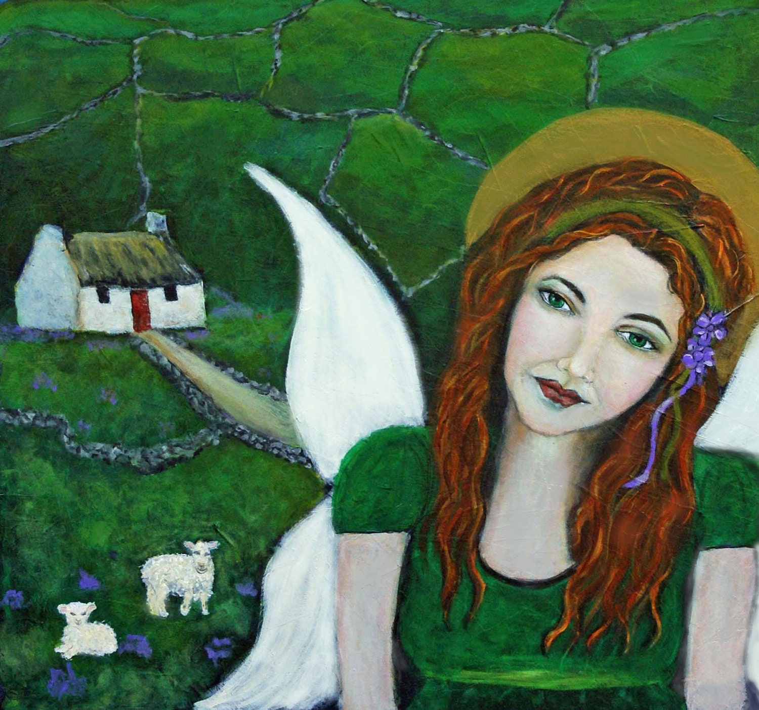 Fiona From Ireland, An Earth Angel Original Fine Art 8 by 10 print by Charlotte Phillips