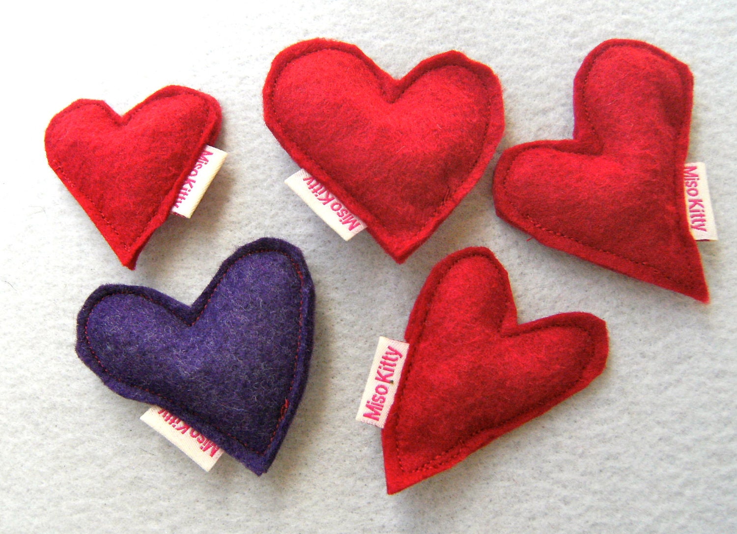 Cat Toy 5 Catnip Heart Toys