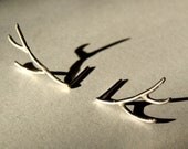 Sterling silver antler earrings