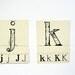 1941 Vintage School Letters - J & K - Ideal Phonic Talking Letters