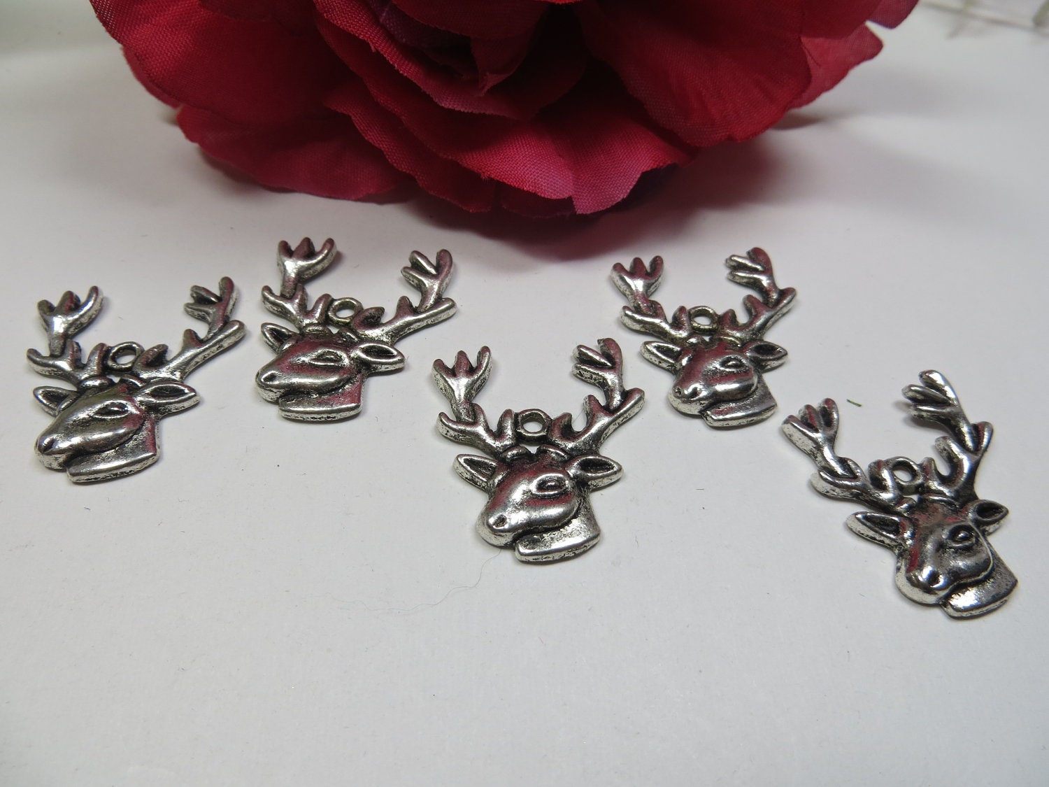 5 pcs Tibet Silver Deer/Reindeer Charms