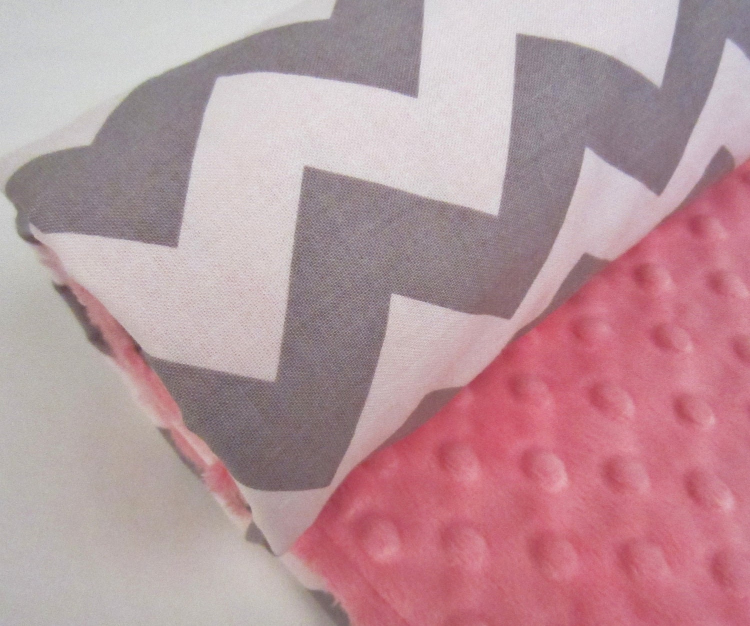 Grey Chevron with Minky of Choice