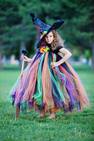 AGNUS The Witch - Two Strap Halloween Costume Tutu Dress Set, Includes Dress, Hat and Broom Sizes 12-24 2T 3T 4T 5T 5/6 7/8