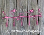 Wall Hook /Berry Pink Bird /Shabby Chic Decor /Metal /Ornate Hanger /Key Holder /Bathroom Fixture /Bedroom /Mud Room Rack /Laundry /Nursery