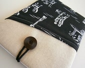 Ipad case, Ipad cover, Ipad sleeve with pocket, Padded ,Ipad 1, Ipad 2, Ipad 3, Ipad 4- Black and White.