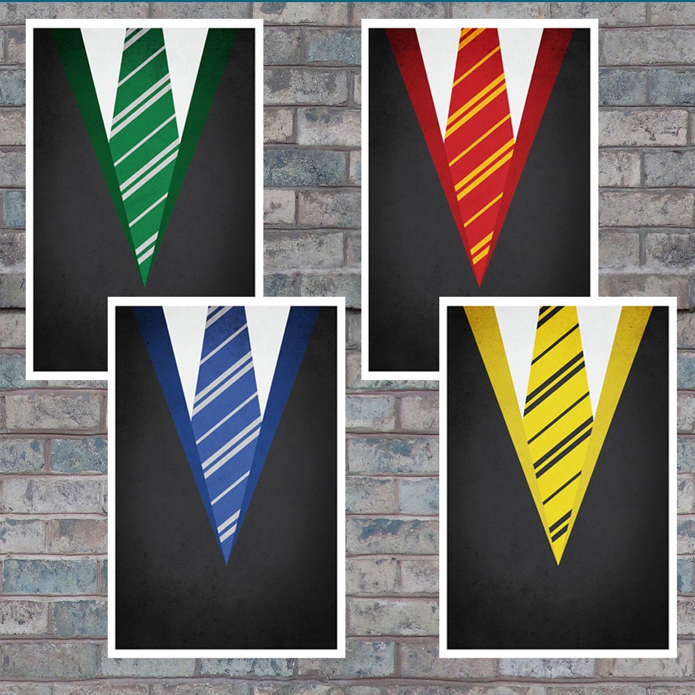 Minimal Hogwarts House Robe Poster Collection - Harry Potter Art Prints - 11x17