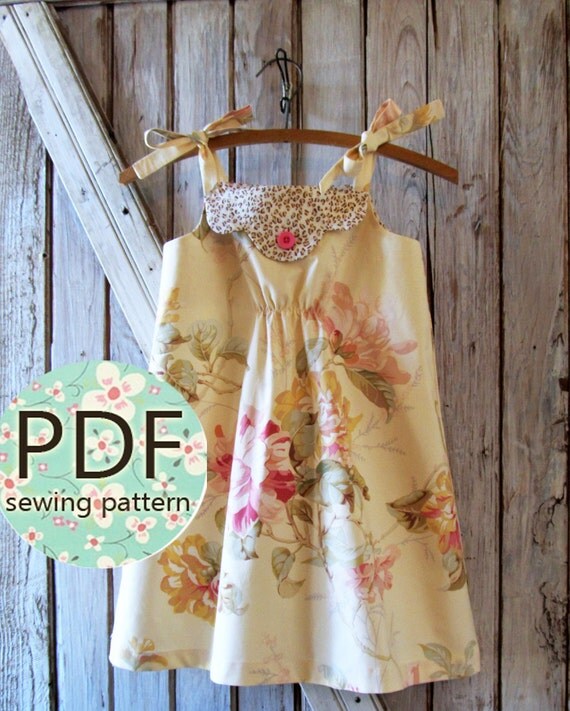 Annie - Vintage Style Girl's Dress Pattern PDF. Girl's Sewing Pattern. Kid's Clothing. Sizes 12m thru 8 included
