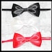Simple Satin Bow Headband Set. Black, White and Red. Baby Bow Headband. Girl Headband. Tuxedo Bows.
