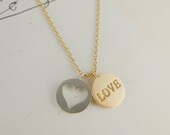 LOVE necklace with open heart charm