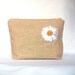 Linen Cosmetic Bag with Daisy