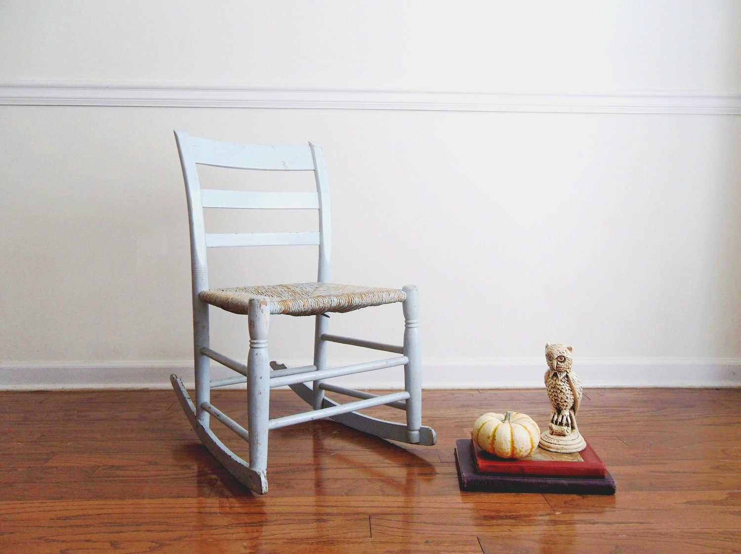 RESERVED for Jessica: 19th Century Blue Child's Rocker. Handcrafted Primitive Furniture.