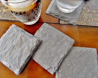 Square Slate Coasters (Set of 4)