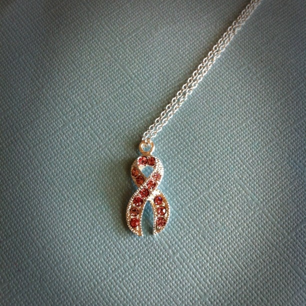Pink Rhinestone Breast Cancer Awareness Necklace