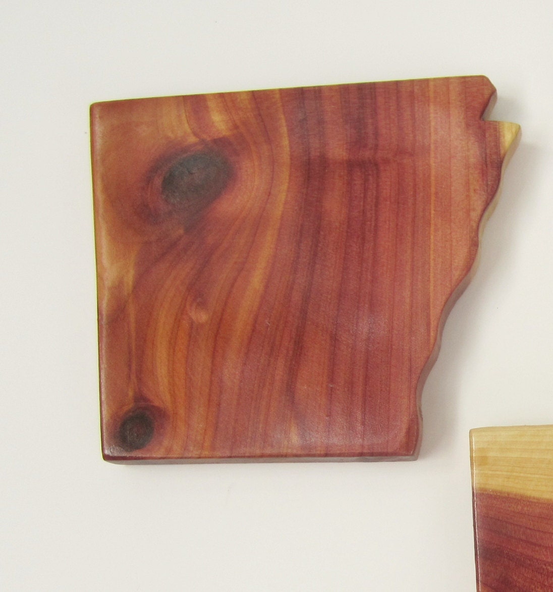 Fallen Cedar Tree Carved Arkansas Trivit Coaster Reclaimed Eco-friendly