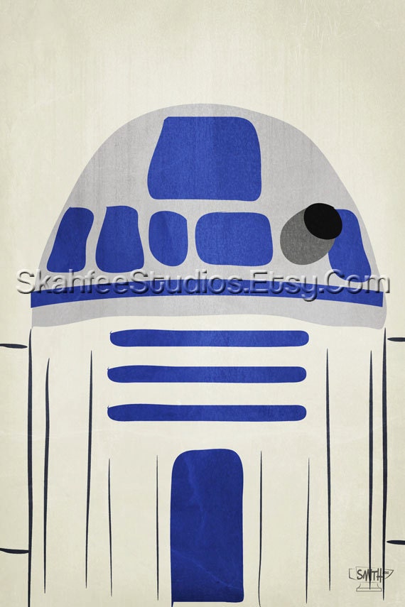 R2D2 Star Wars minimalist poster 16x24