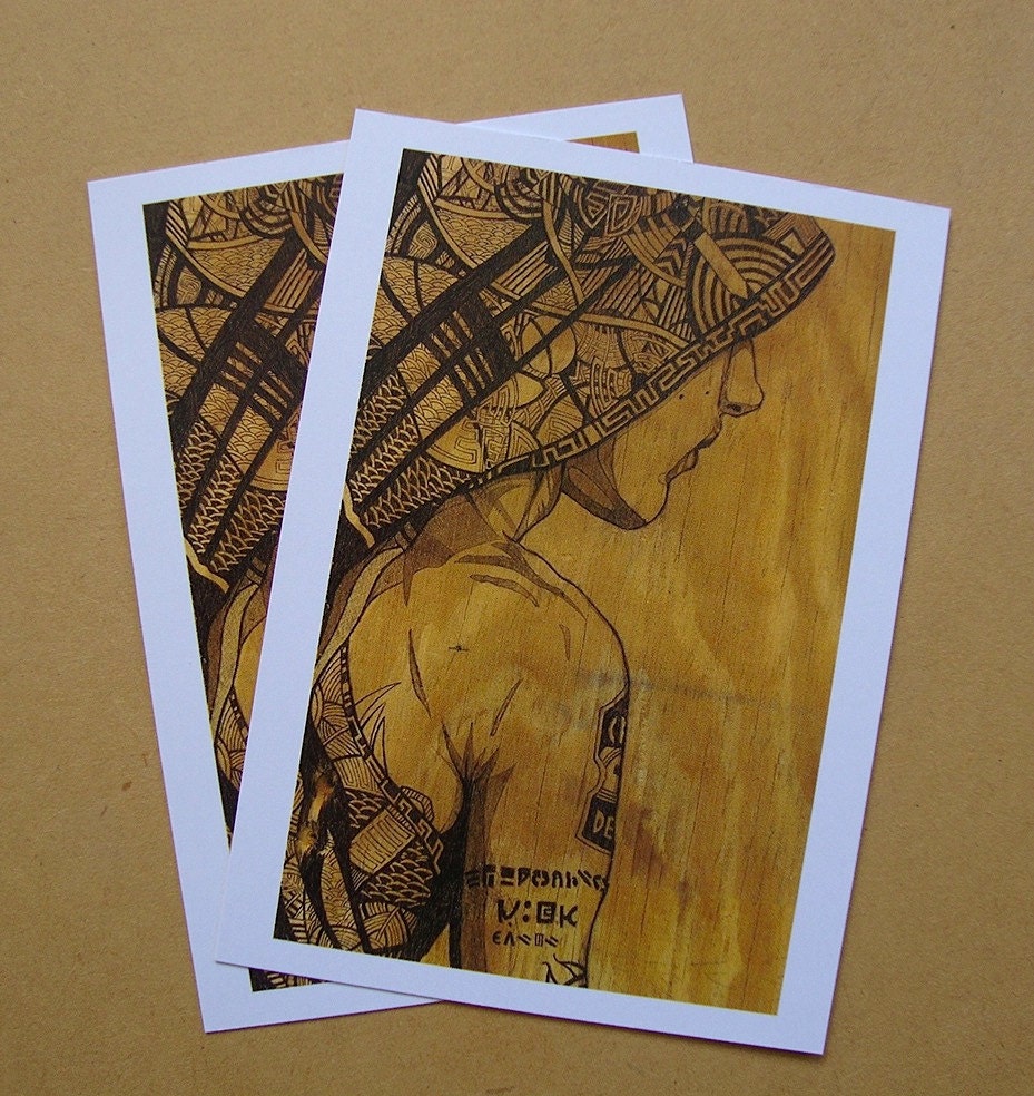 Set of 5 Postcards - Portrait Contemporary - By Lucita Peek