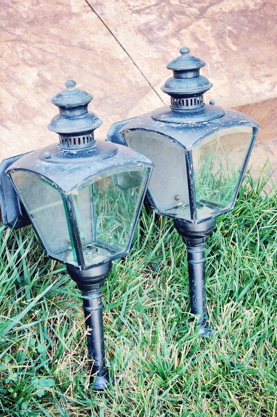 Set of two vintage Phil Hinkley & Co. light fixtures