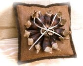 Rustic wedding ring bearer pillow Ring Holder Pine Cone Forest winter Country Decoration