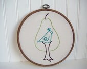 partridge in a pear tree hand embroidery pattern