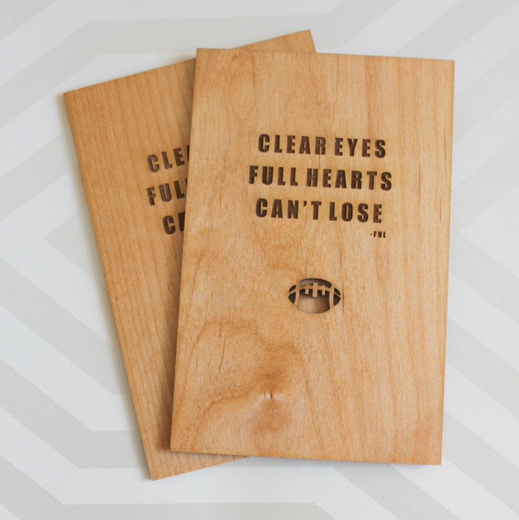Clear Eyes, Full Hearts, Can't Lose: Friday Night Lights (FNL) Wooden Card