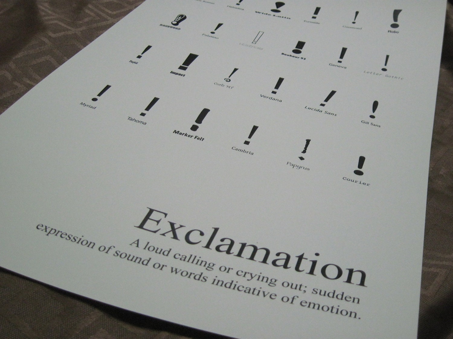 Ampersand, question, exclamation - Choice of Punctuation typeface poster FREE SHIP