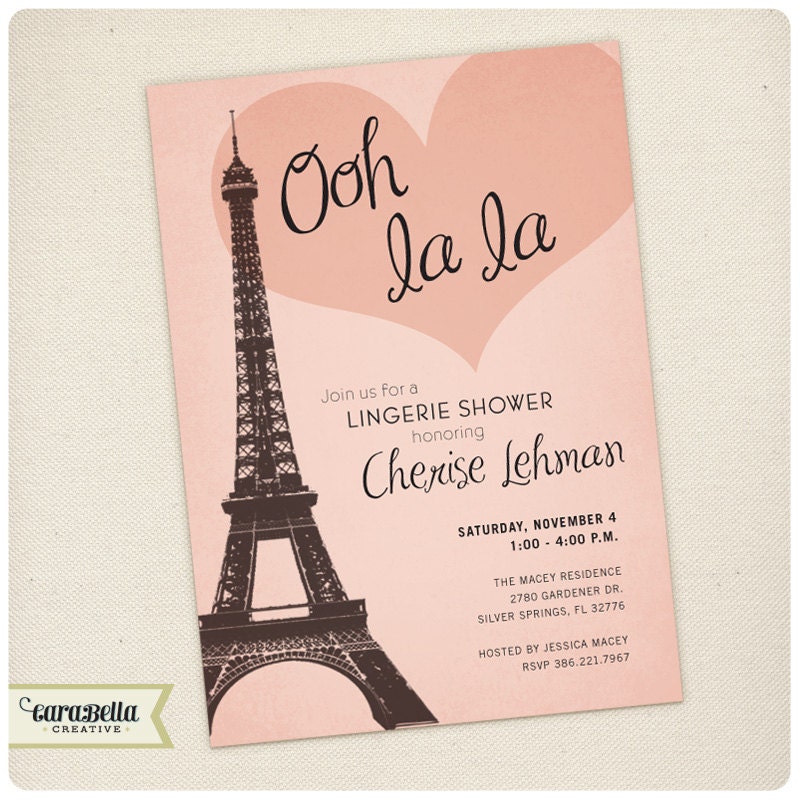 Paris Bridal Shower Invitation, Printable