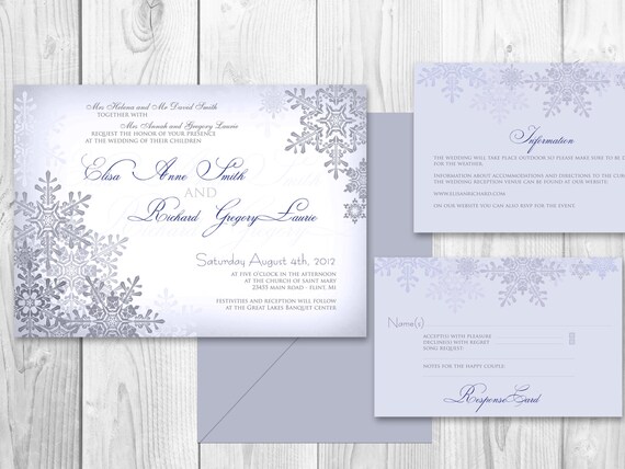 WEDDING INVITATIONS Winter PRINTABLE Winter by DesignedWithAmore
