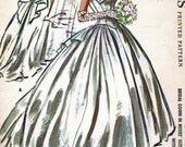 1950s Vintage McCall's Pattern No. 3940 Misses' Wedding Gown Bridal Dress By Designer Galston Mallet Size 14