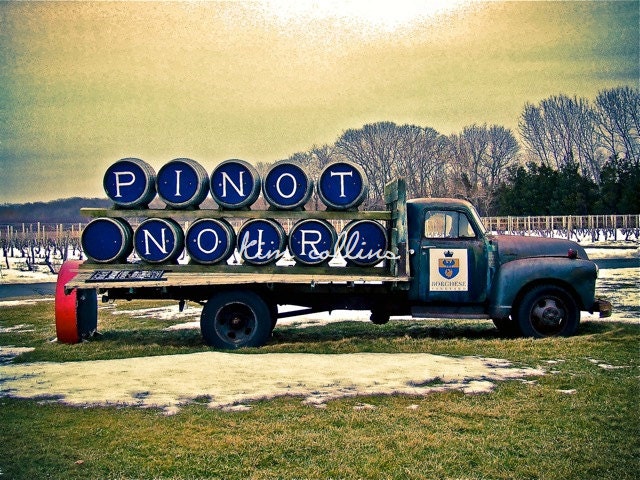 Pinot Noir, Long Island, New York,10x15-other sizes available-vintage,wine,vineyards,vino,truckLong Island,New York