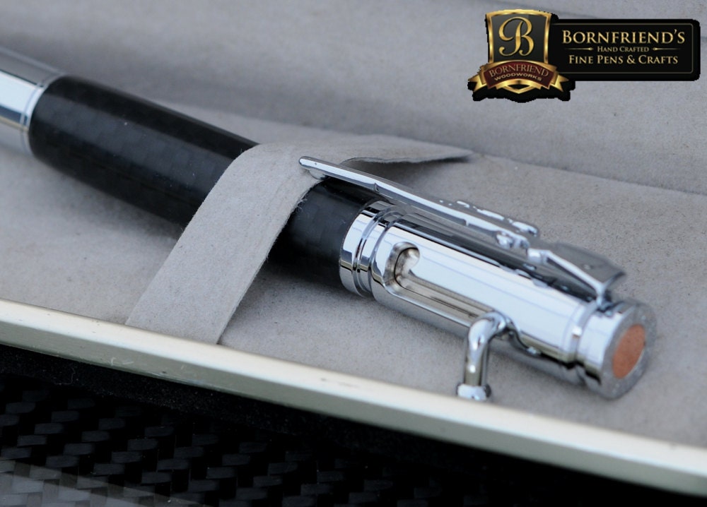 Carbon Fiber Bolt Action 30 cal Bullet Ballpoint Pen