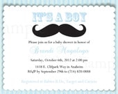 It's a Boy Mustache Baby Shower Invitation- Stripes pattern Il_170x135