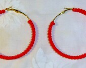 HELLOBERRY Inspired RED Hoop Earrings