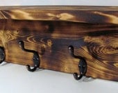 Hanging Reclaimed Antique Rustic Primitive Coat and Hat Hooks Key Shelf Hanger Holder Natural Burnt Colored and  Rubbed Bronze Finish Hooks