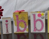 name blocks, girl's room  custom blocks, Photo Shoot Prop, Baby Shower Gift, Nursery Decor, Newborn Photo Prop, Wood Name Blocks