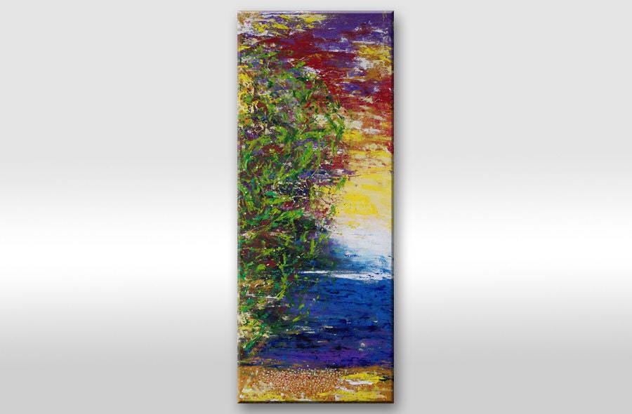Abstract Floral Landscape Large Original Painting on canvas Modern Colorful Expressions art. Home decor acrylic hand painted wall decor