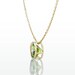 14 Karat Gold Bezel Set Peridot Floating Slide Pendant Necklace