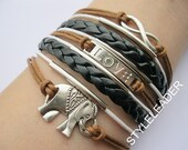 Bracelet-antique silver infinity bracelet,love Bracelet,elephant bracelet