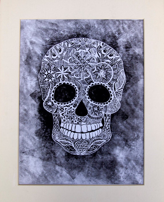 Skull Lino Print