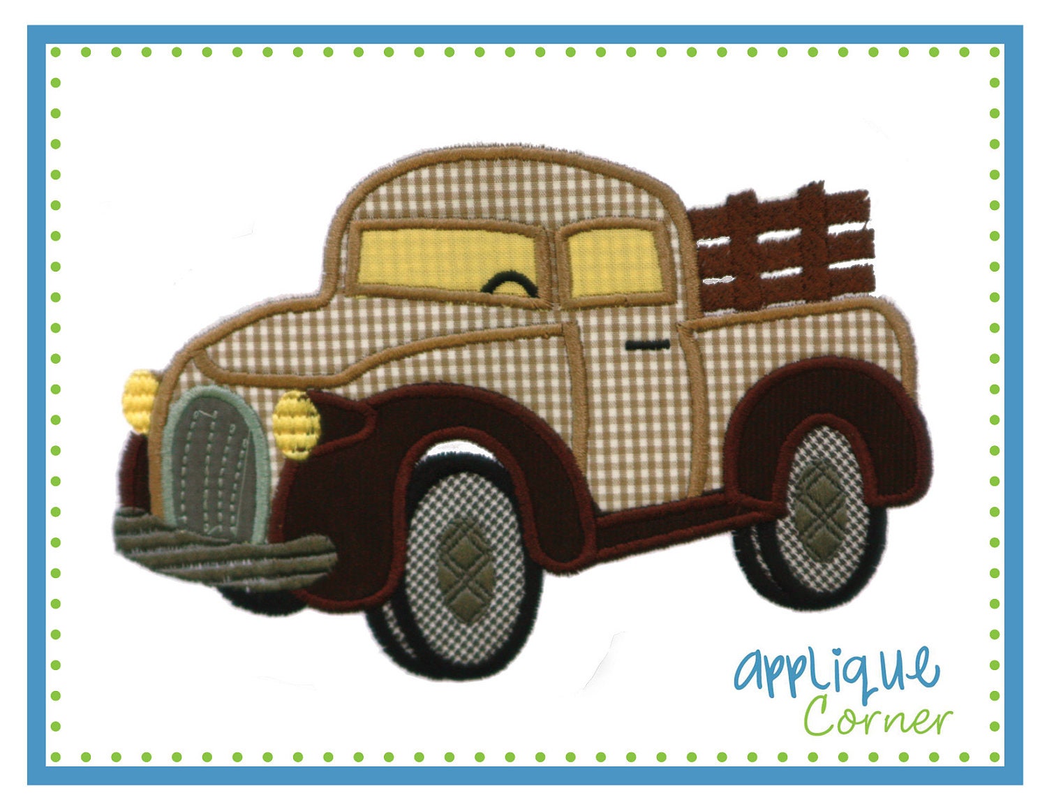 701 Antique Truck applique digital design by AppliqueCornerDesign