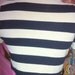 Cut up Striped Pin Up Blue and Beige Nautical striped Shirt White Collar Size Medium
