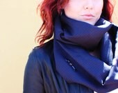 LIX PERLE: Fabric Pin Stripes Circular Versatile Dressy Infinity, Work Fancy Infinity Scarf