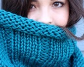 LIX PERLE: Soft Teal Circular Hood Tube, Oat, Black, Mustard Yellow, Ivory, Grey & Teal, I Heart Teal Cowl Scarf