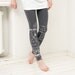 Cruising in the trolley- gray leggings with silver/ white print