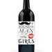 4 PIECE SET Bridesmaid Card Wine Bottle Label, Will You Be My Bridesmaid, I Found My Man But I Still Need My Girls, Mustache and Lips