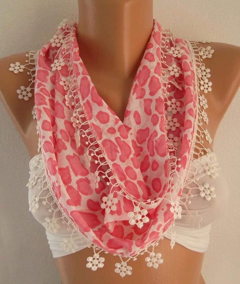 Cotton Scarf  - Pink Leopard